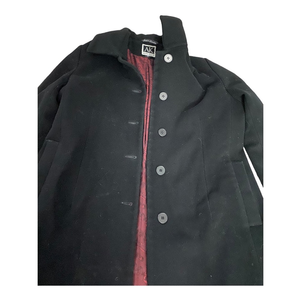 Anne Klein Black Single Breasted Wool Coat 12P - Picture 9 of 12